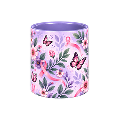 Butterfly Hope Pinktober Mug – Light Purple, 320ml, centre wrap view