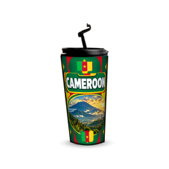 Cameroon 480ml tumbler with reusable straw