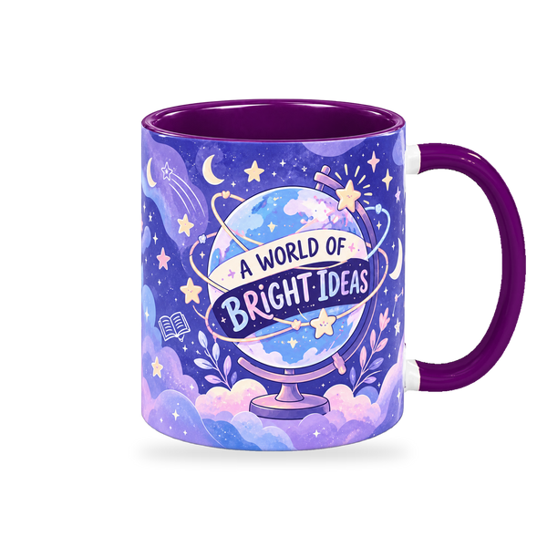 Celestial Classroom Teacher Mug – 320ml — right view on a transparent background