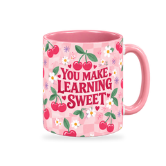 Cherry Sweet Teacher Mug – 320ml — right view on a transparent background