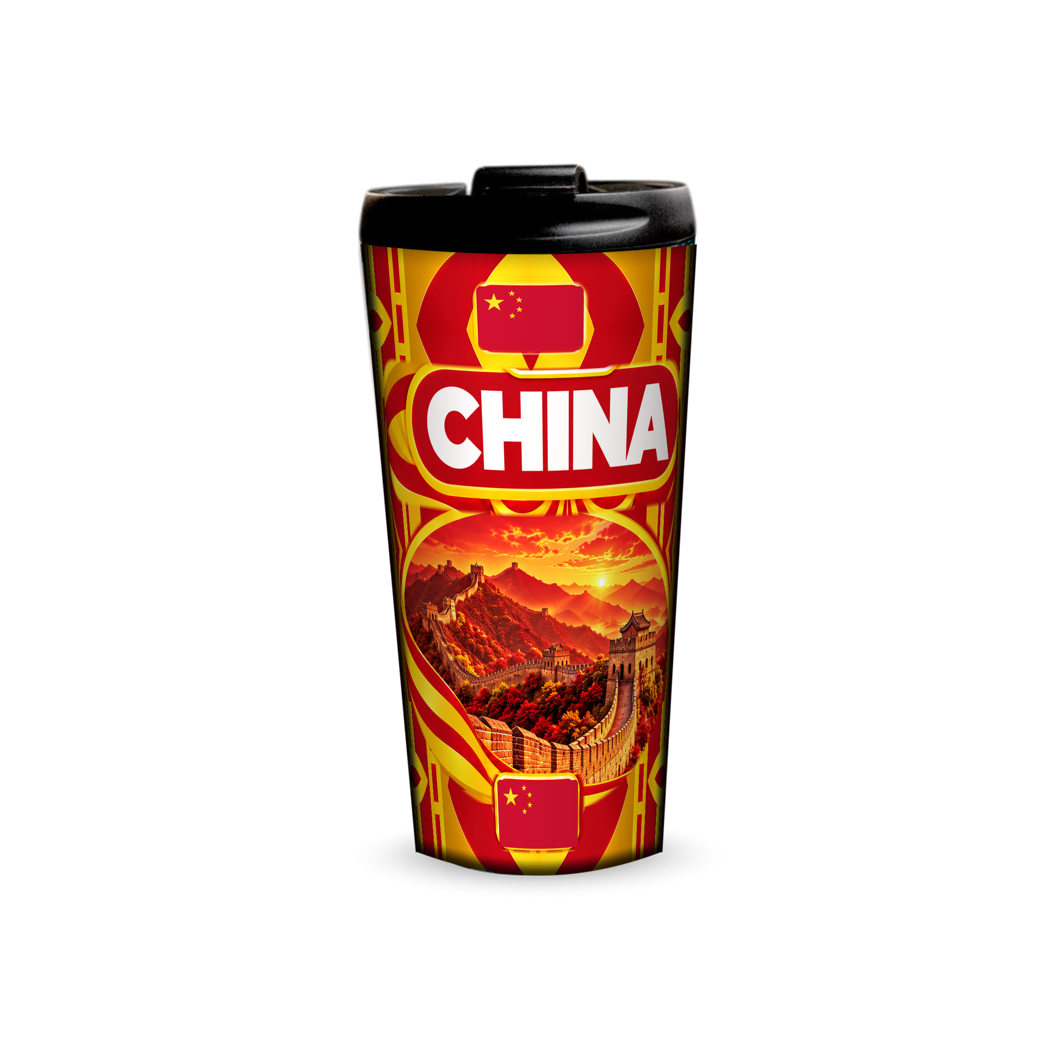 China 480ml tumbler front view with country design