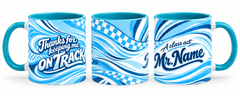 Class Act Mug – 320ml, teal ceramic mug, full-wrap overview