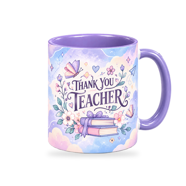 Clouds of Possibility Teacher Mug – 320ml, right view on a transparent background