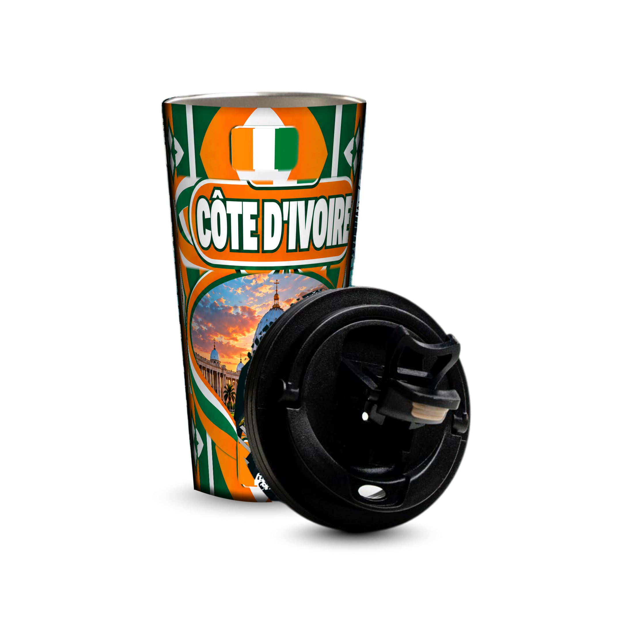 Côte d’Ivoire 480ml tumbler with removable leak-proof lid