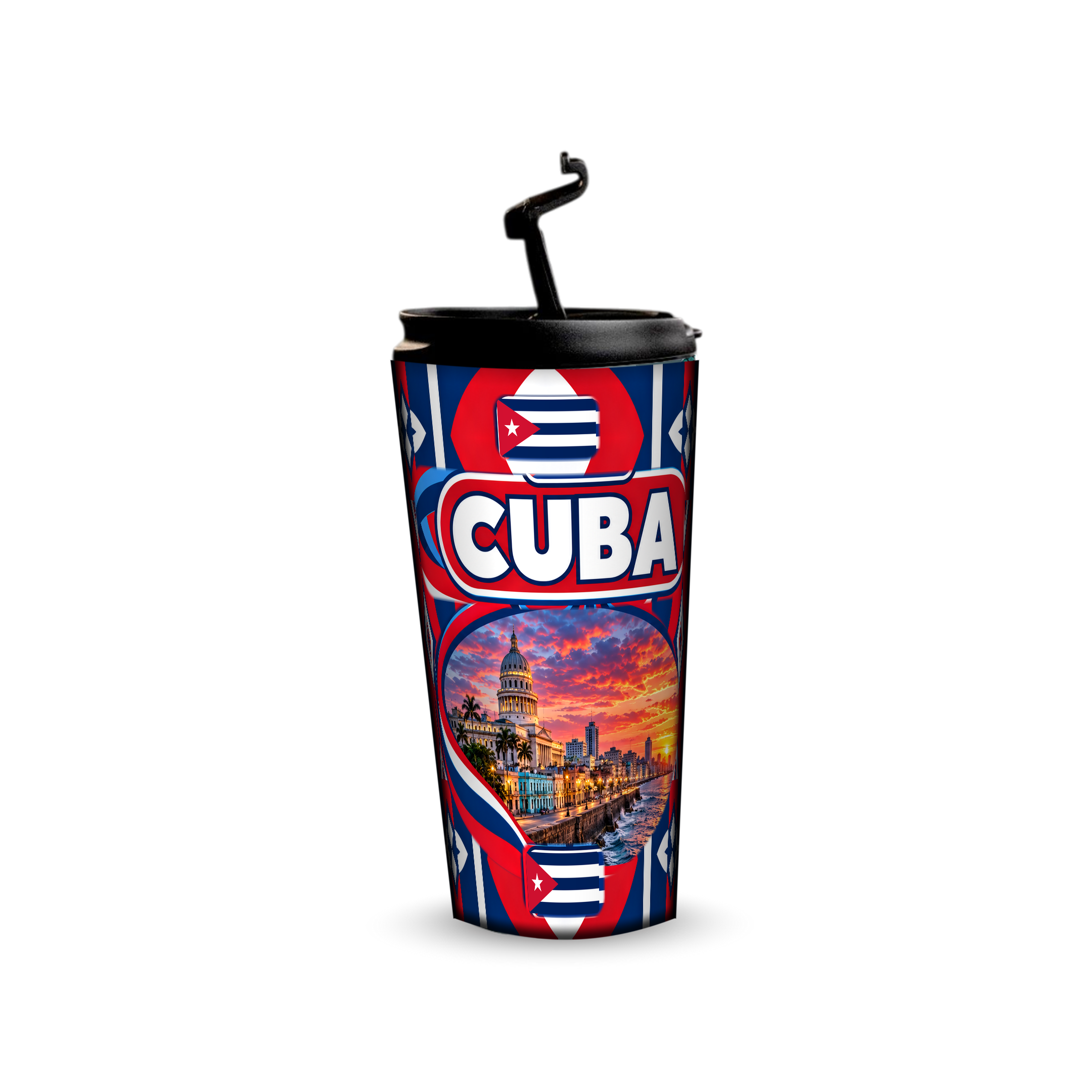 Cuba 480ml tumbler with reusable straw