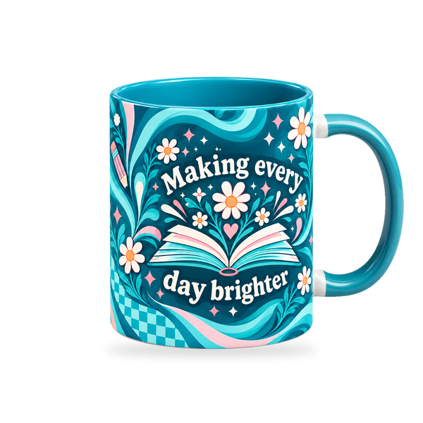 Daily Inspiration Mug – 320ml, right view on a transparent background