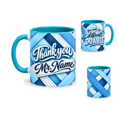 Difference Maker Mug – 320ml, Teal ceramic mug, opposite lettering side