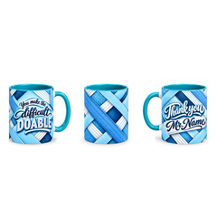 Difference Maker Mug – 320ml, Teal ceramic mug, three-angle overview