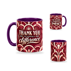 Endless Impact Mug – 320ml, Purple ceramic mug, opposite-side of the Teacher’s Day artwork