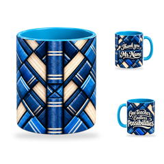 Endless Possibilities Mug – 320ml, Light Blue ceramic mug, centre-pattern of the Teacher’s Day artwork