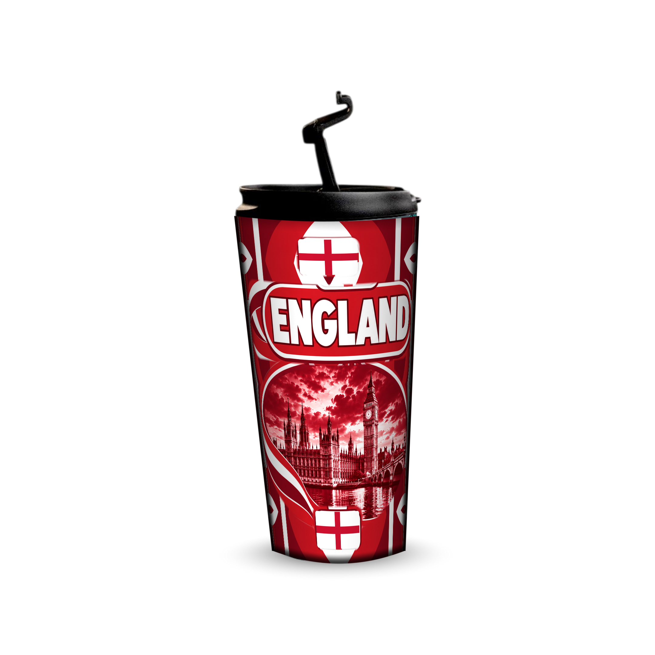 England 480ml tumbler with reusable straw