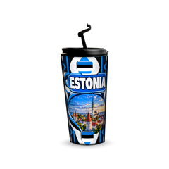 Estonia 480ml tumbler with reusable straw