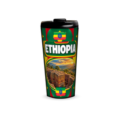 Ethiopia 480ml tumbler front view with country design