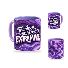 Extra Mile Mug – 320ml, Light Purple ceramic mug, opposite-side of the Teacher’s Day artwork