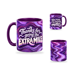 Extra Mile Mug – 320ml, Purple ceramic mug, opposite-side of the Teacher’s Day artwork