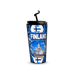 Finland 480ml tumbler with reusable straw
