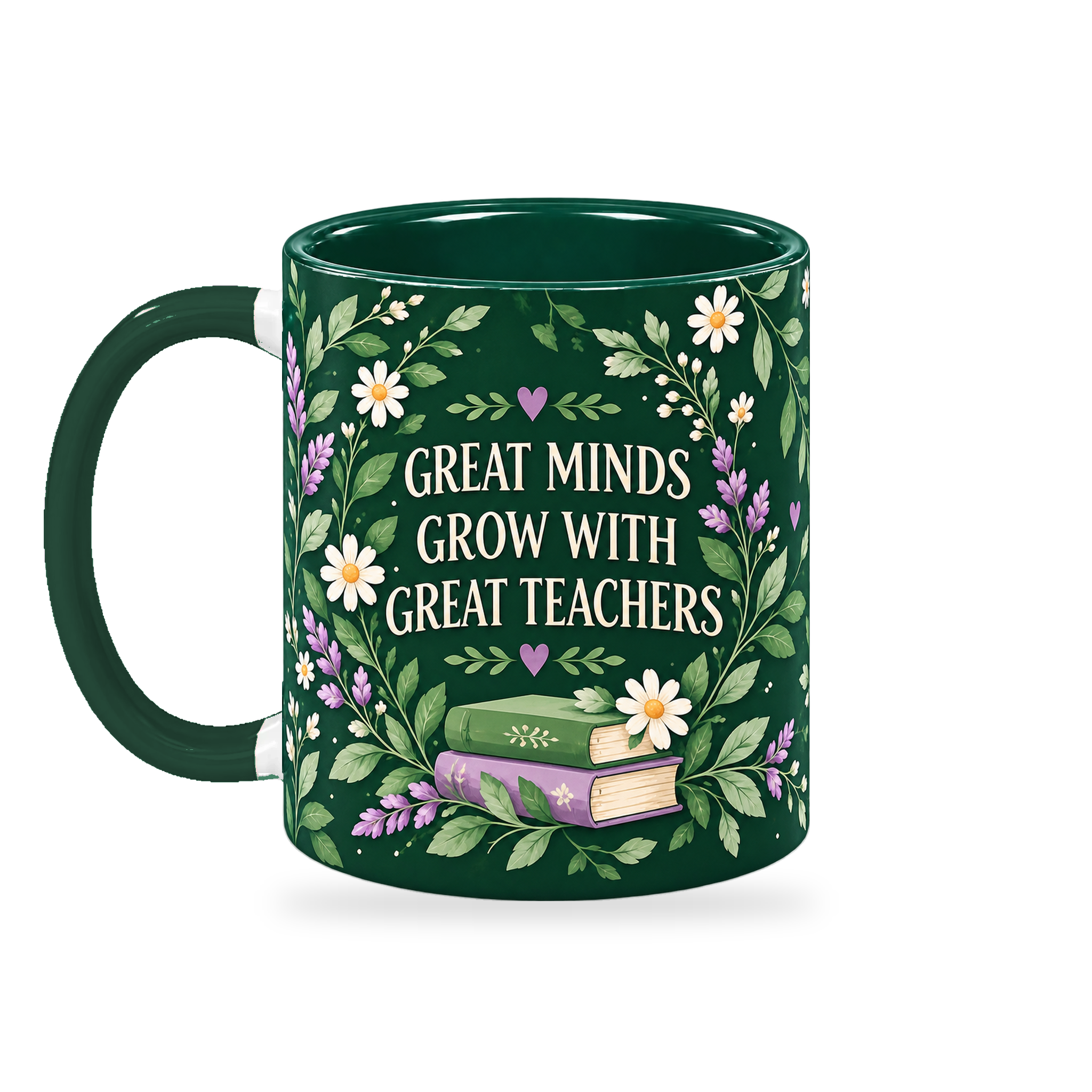Forest Book Garden Teacher Mug – 320ml — left view on a transparent background