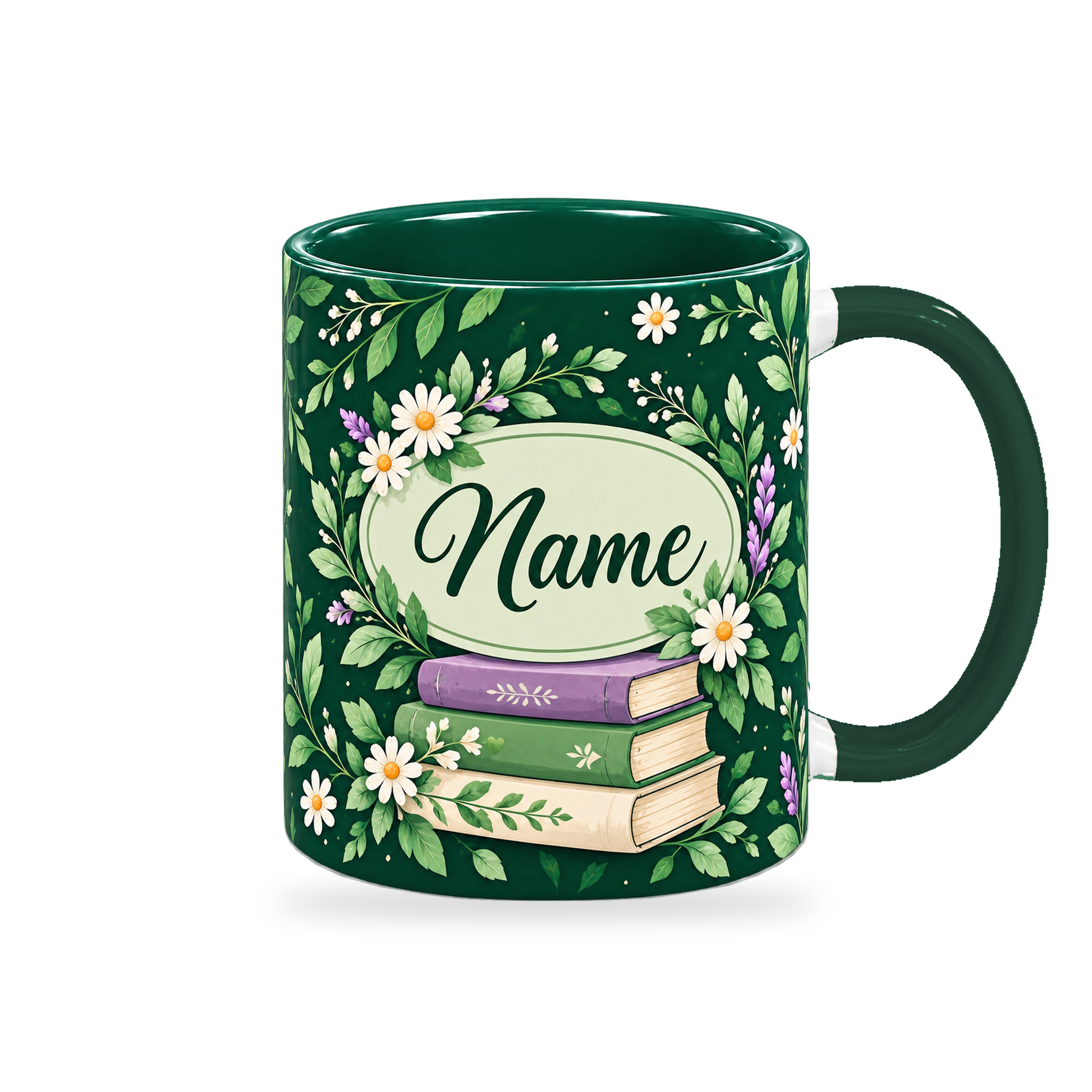 Forest Book Garden Teacher Mug – 320ml — right view on a transparent background