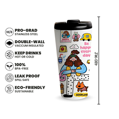 Happy Days 480ml Tumbler by Fann Bliss — 480ml capacity and key features