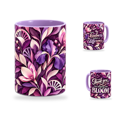 Helping Me Bloom Mug – 320ml, Light Purple ceramic mug, centre-pattern of the Teacher’s Day artwork