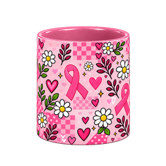 Her Fight, Our Love Pinktober Mug – Pink, 320ml, centre wrap view