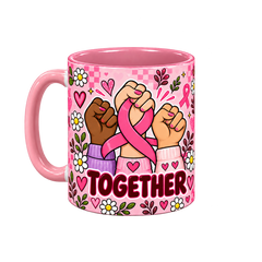 Her Fight, Our Love Pinktober Mug – Pink, 320ml, left handle view