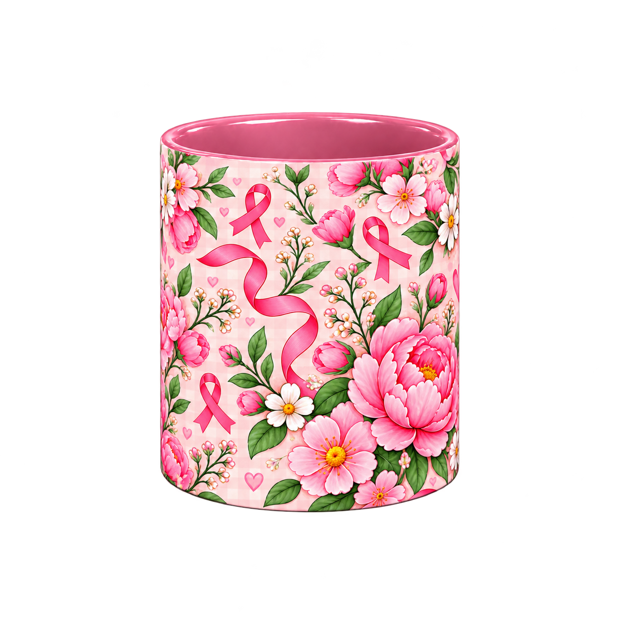 Hope Garden Pinktober Mug – Pink, 320ml, centre wrap view