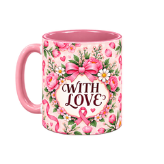 Hope Garden Pinktober Mug – Pink, 320ml, left handle view