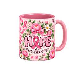 Hope Garden Pinktober Mug – Pink, 320ml, right handle view
