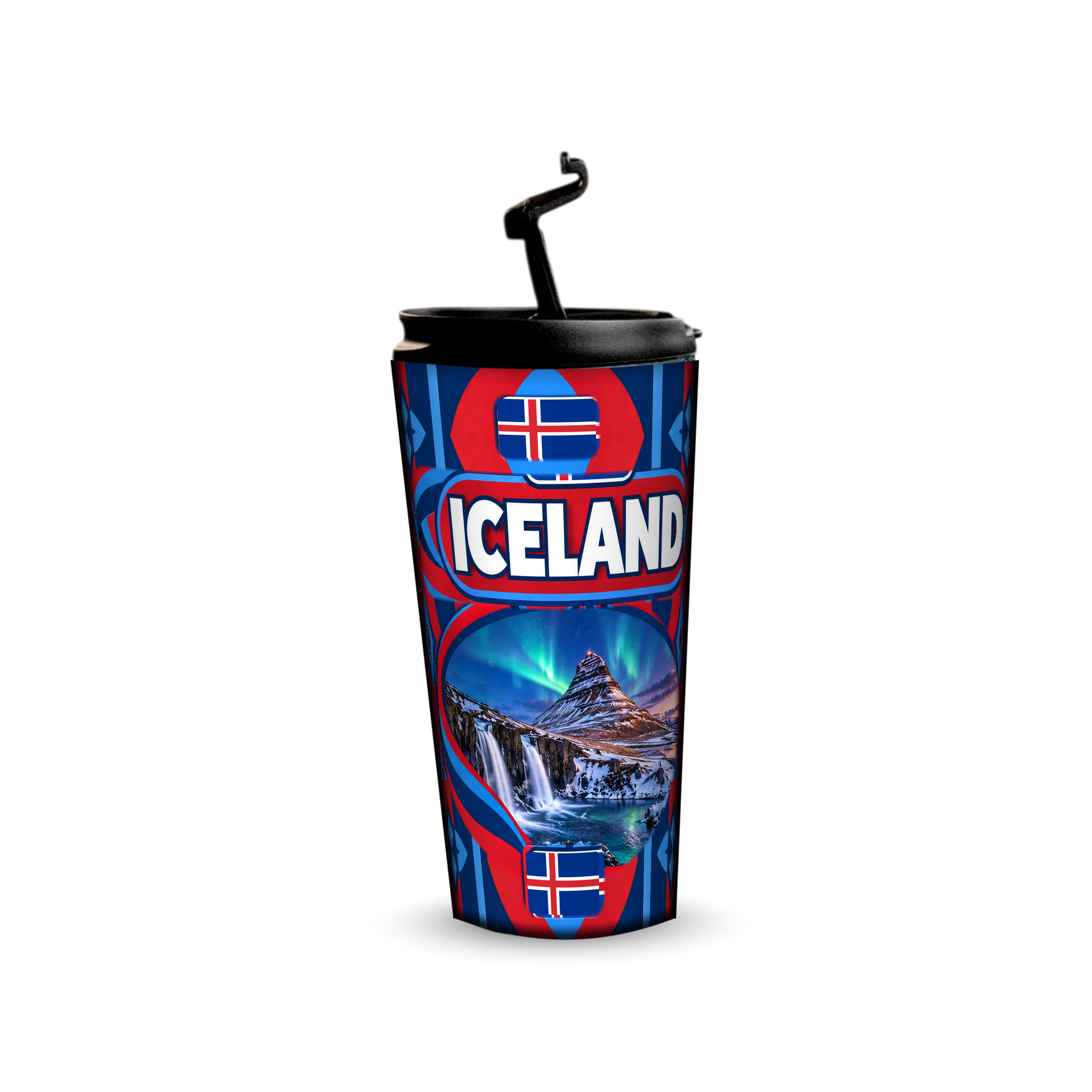 Iceland 480ml tumbler with reusable straw