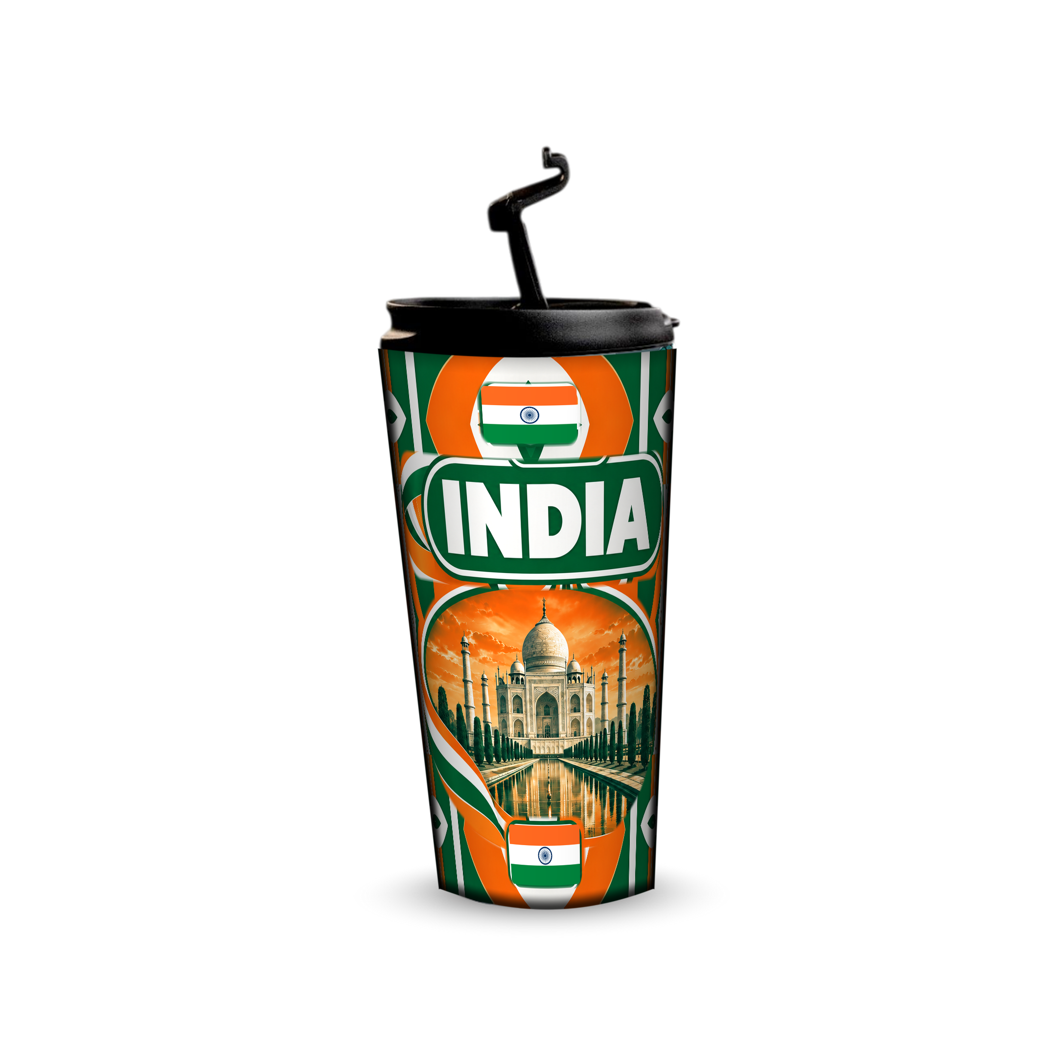 India 480ml tumbler with reusable straw