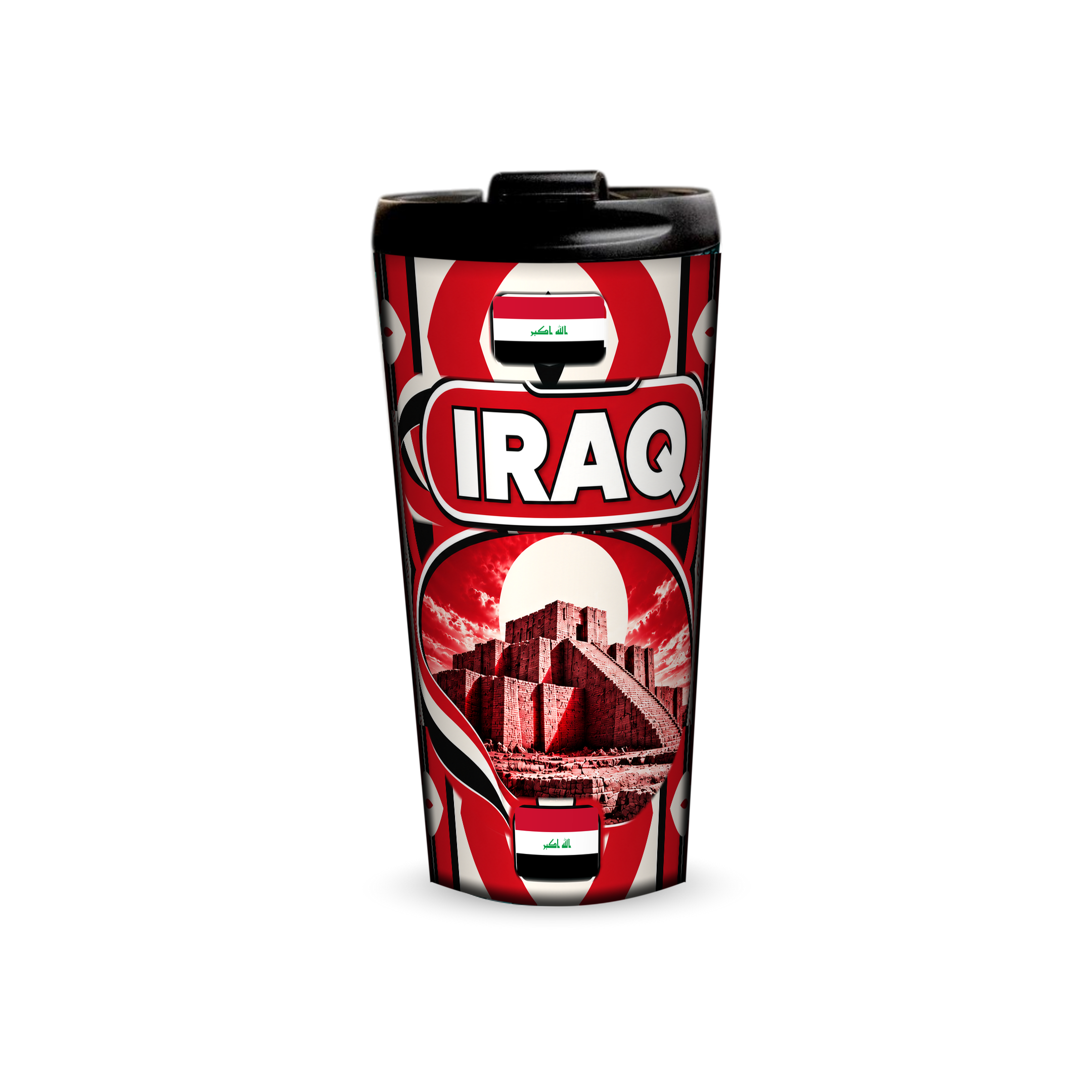 Iraq 480ml tumbler front view with country design
