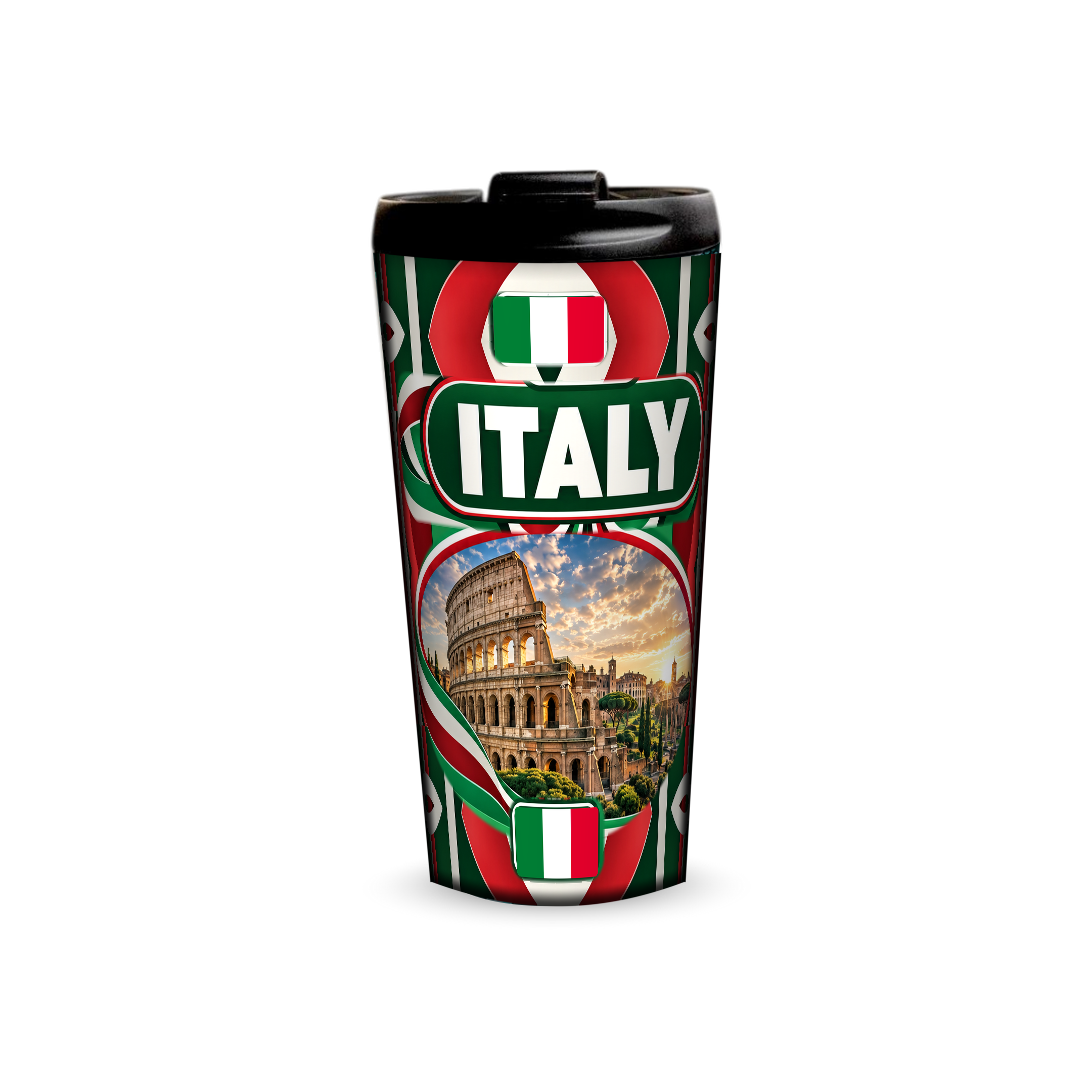 Italy 480ml tumbler front view with country design