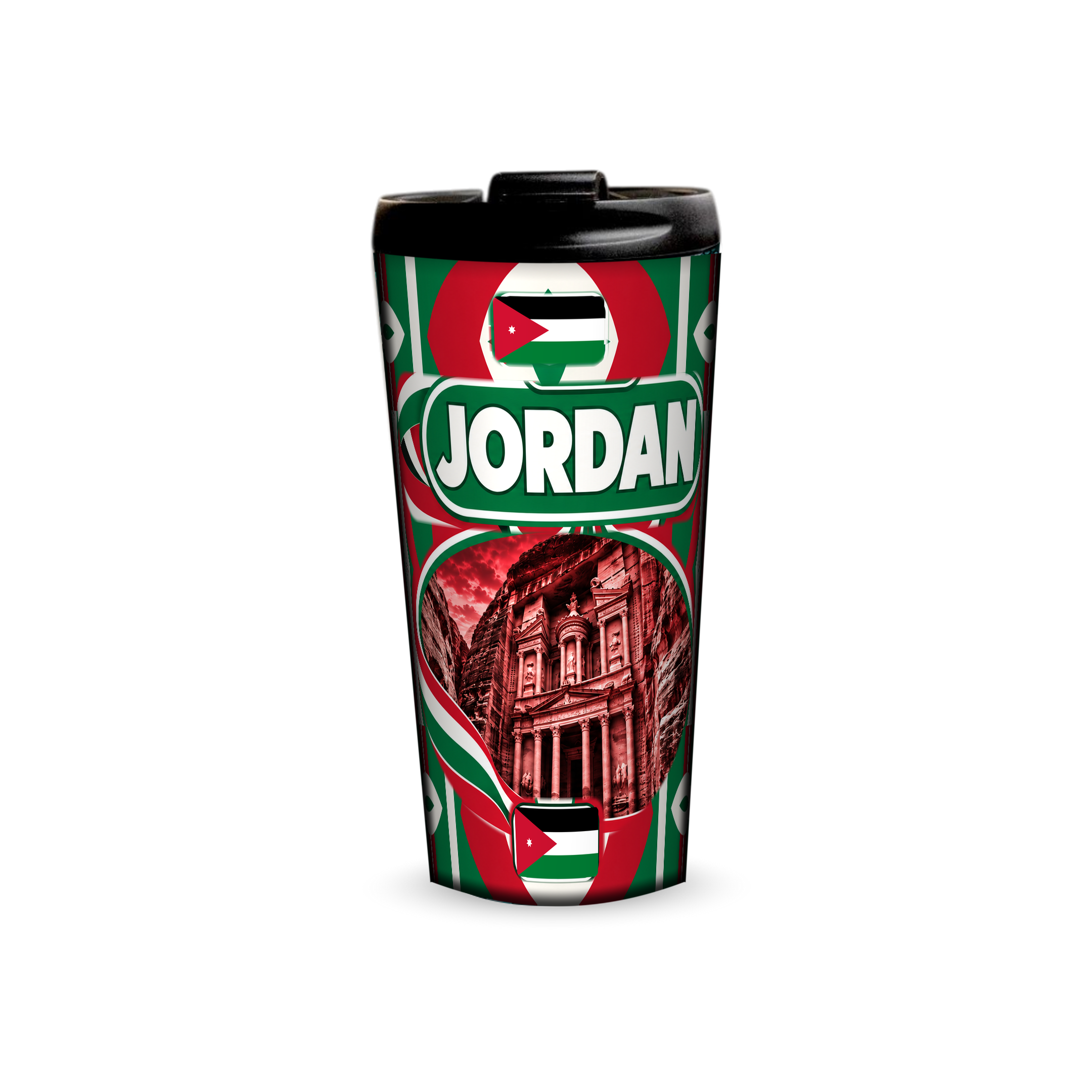 Jordan 480ml tumbler front view with country design