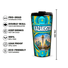 Kazakhstan 480ml insulated tumbler features and size