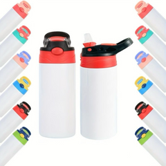 Customizable 350ml Kids Stainless Steel Water Bottle with Pop Lid & Silicone Straw – Eco-Friendly & Leak-Proof