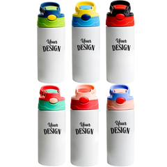Custom Kids Water Bottle with Pop Lid & Straw – 350ML & 500ML