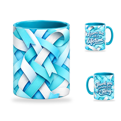 Lasting Lessons Mug – 320ml, Teal ceramic mug, centre-pattern of the Teacher’s Day artwork