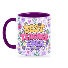 Lavender Postage Teacher Mug – 320ml — left view on a transparent background