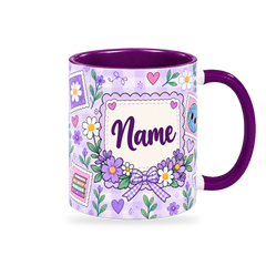 Lavender Postage Teacher Mug – 320ml — right view on a transparent background