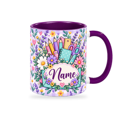 Lavender Seed Garden Teacher Mug – 320ml — right view on a transparent background