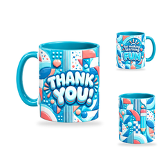 Learning Is Fun Mug – 320ml, Teal ceramic mug, opposite-side of the Teacher’s Day artwork