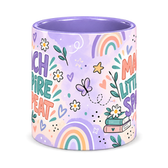 Lilac Classroom Confetti Teacher Mug, light purple – centre view of the full-wrap pattern