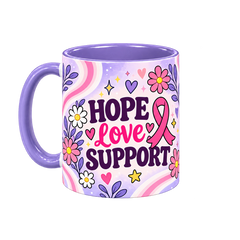 Lilac Pink Club Pinktober Mug – Light Purple, 320ml, left handle view