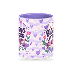 Lilac Tiny Hearts Teacher Mug – 320ml — center view on a transparent background