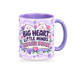 Lilac Tiny Hearts Teacher Mug – 320ml — right view on a transparent background