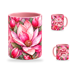 Little Things Mug – 320ml, Pink ceramic mug, centre-pattern of the Teacher’s Day artwork