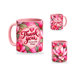 Little Things Mug – 320ml, Pink ceramic mug, opposite-side of the Teacher’s Day artwork