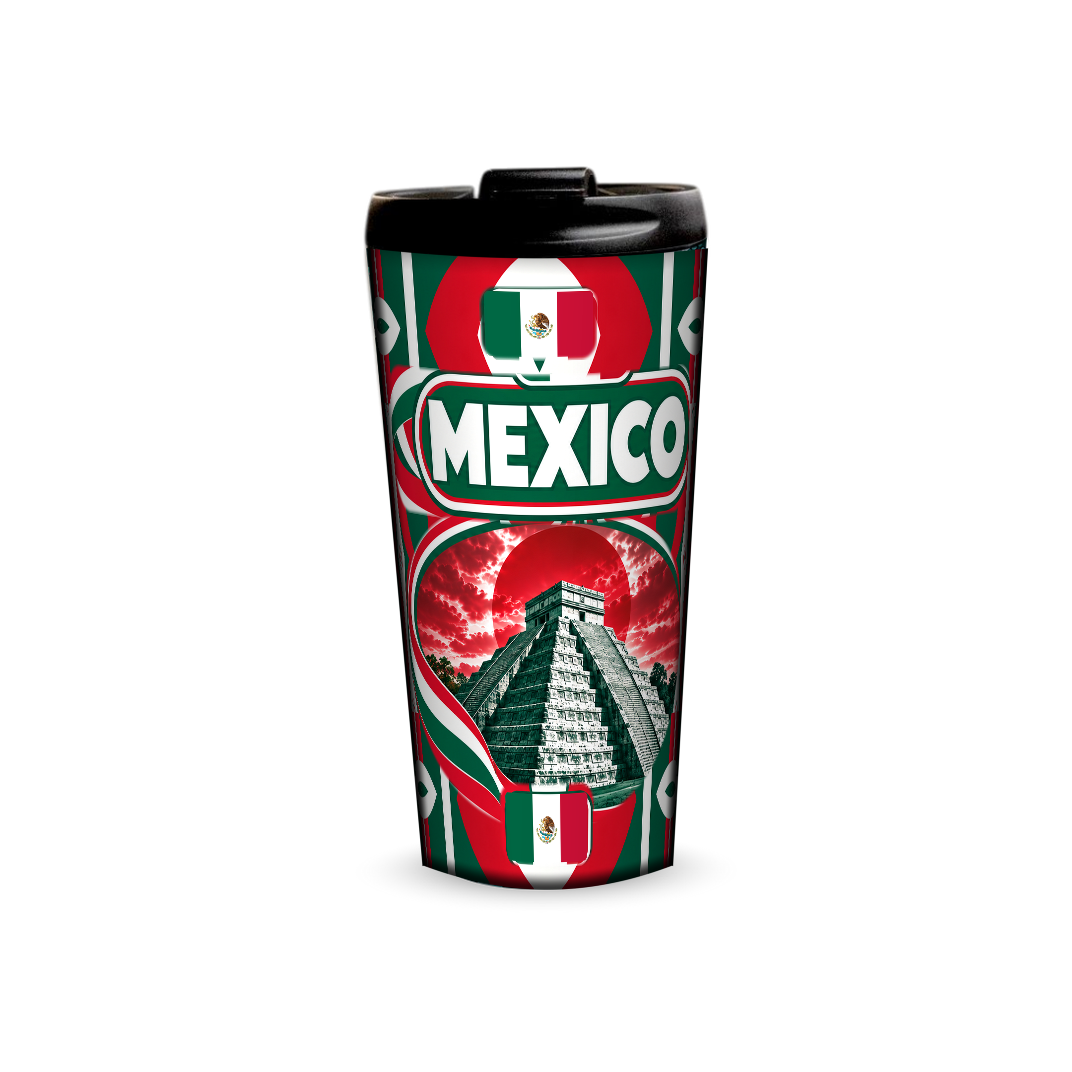 Mexico 480ml tumbler front view with country design