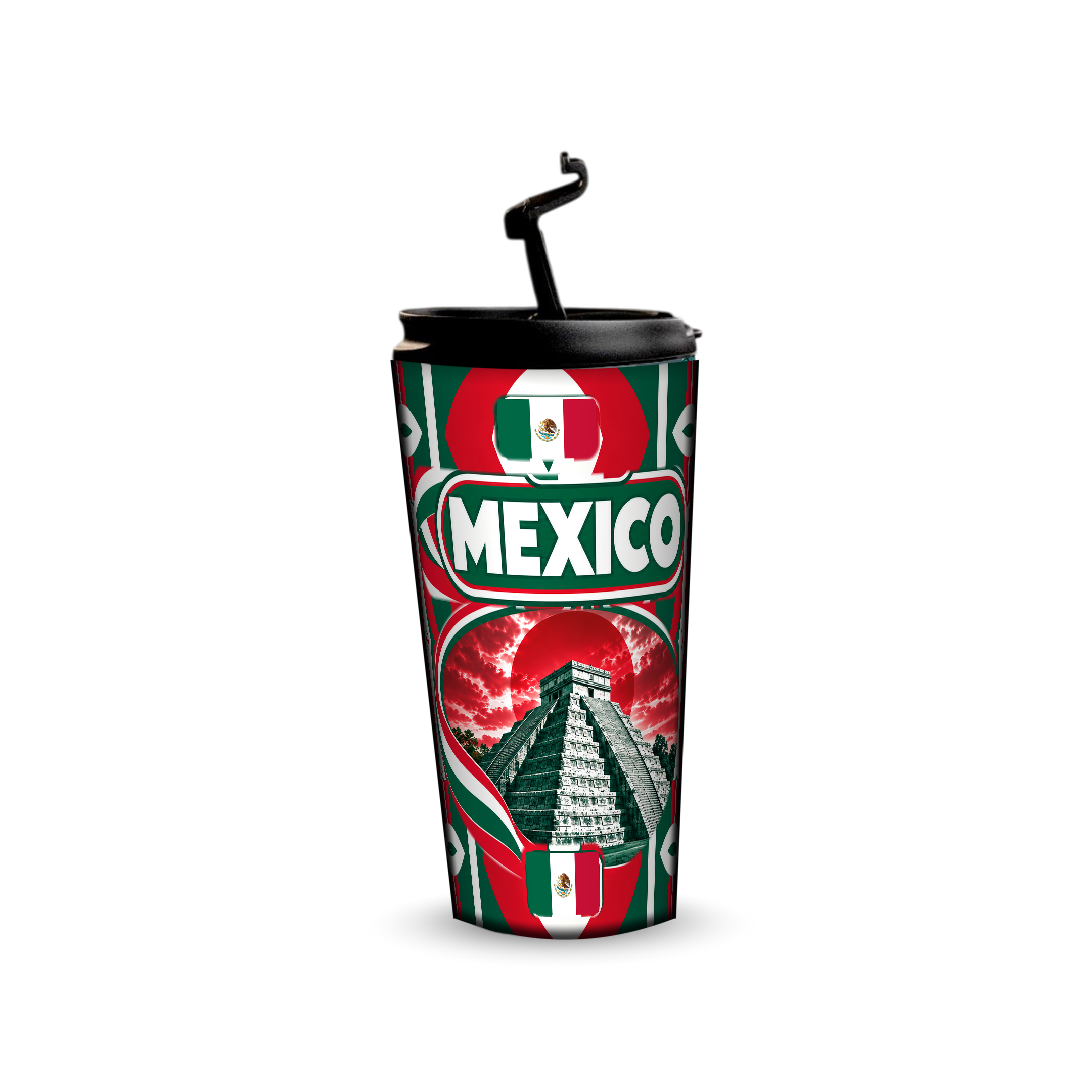 Mexico 480ml tumbler with reusable straw